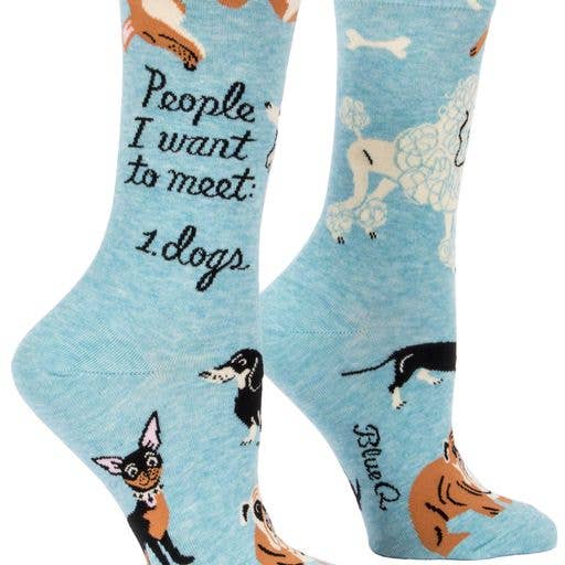 Ladies Crew Sock - People To Meet: Dogs