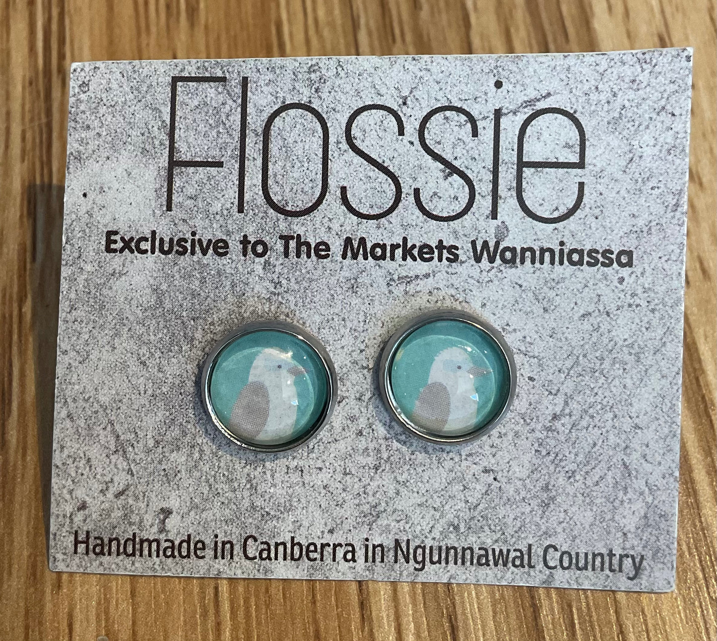 *Earrings Kookaburra Glass Studs