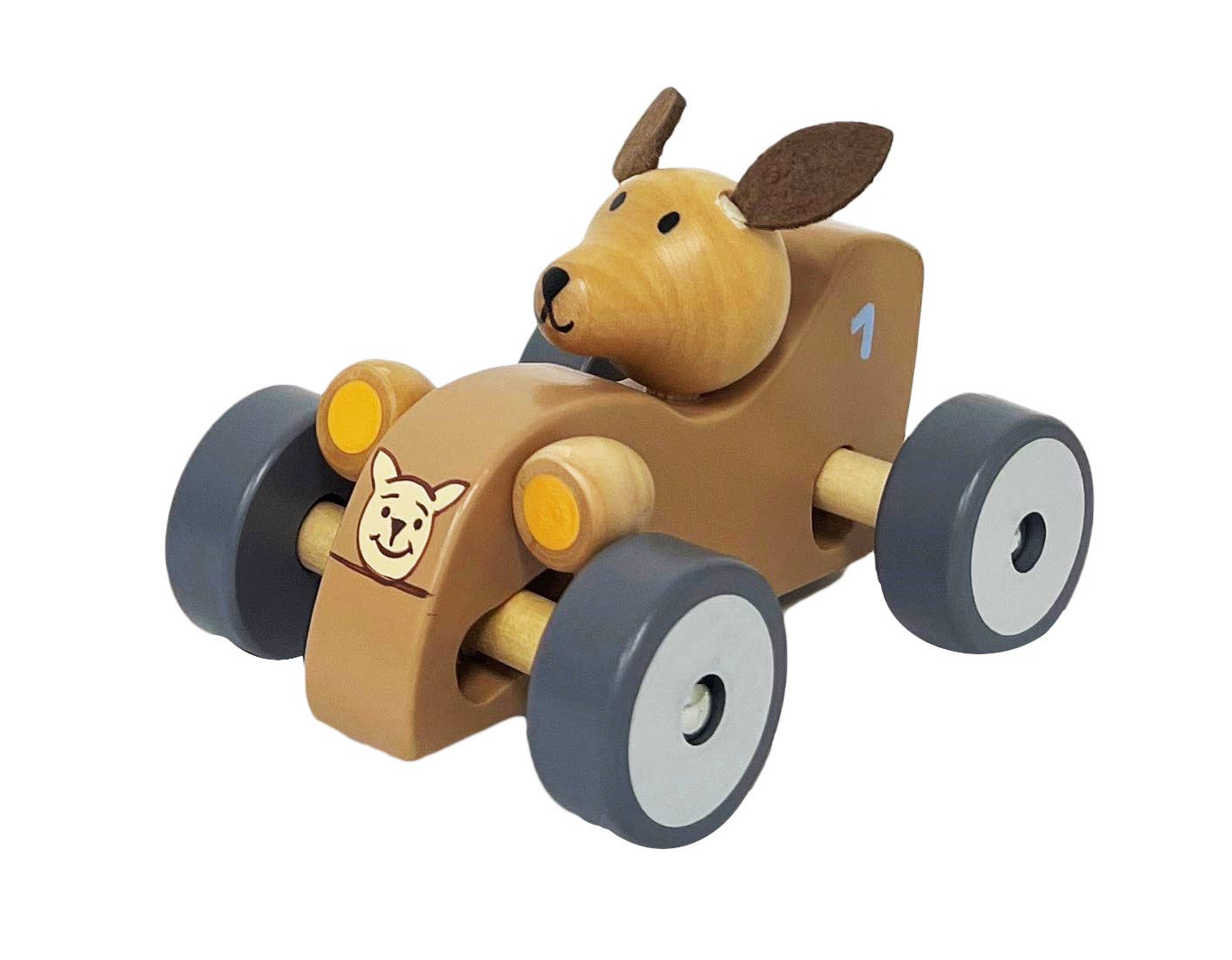 Wooden Koala & Kangaroo Wheelie Car