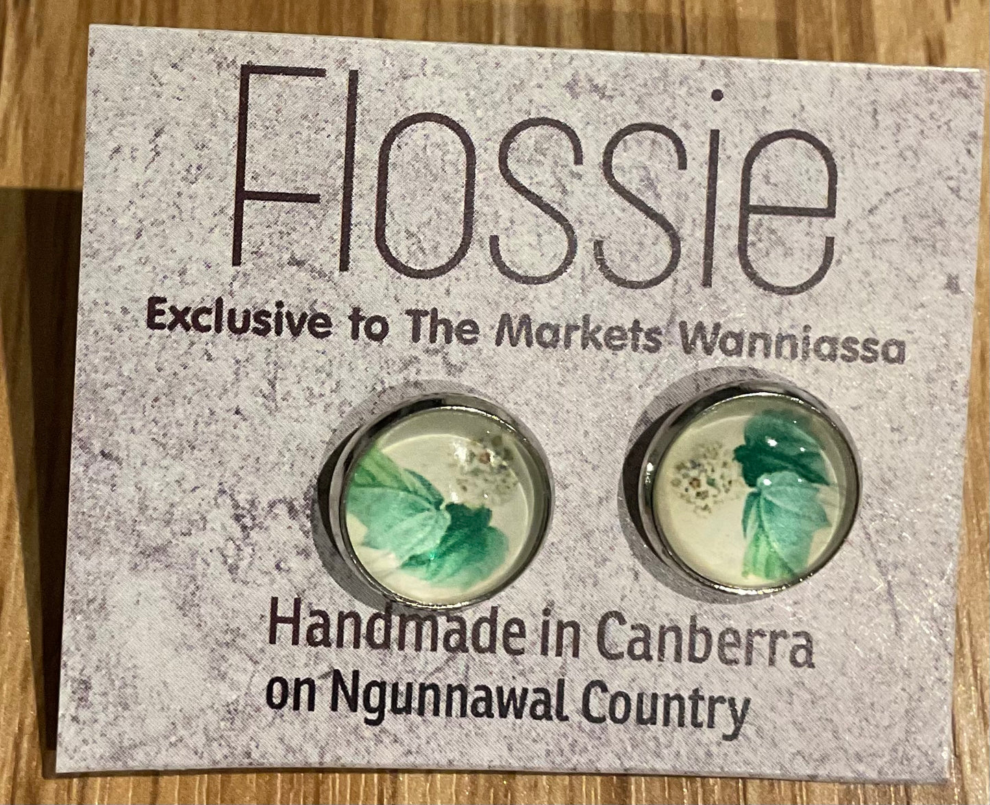 *Earrings Leafy Glass Studs
