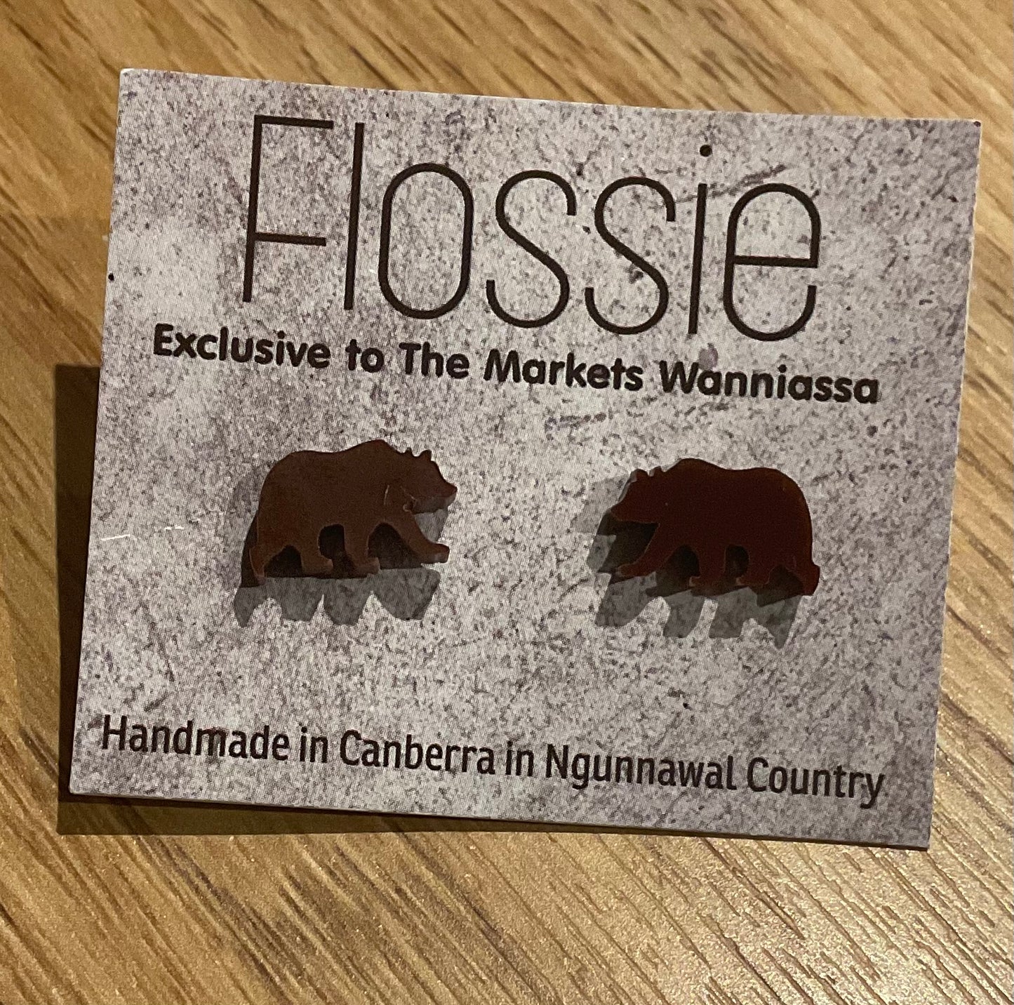 *Earrings Brown Bear Studs