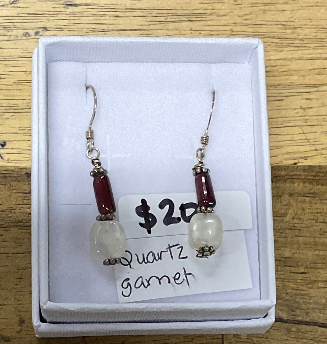Beaded Stone Earrings Various