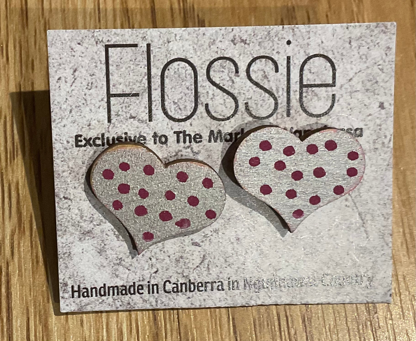 *Earrings Hand Painted Silver Heart Studs