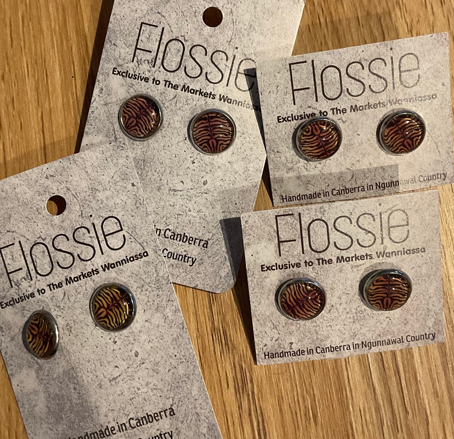 *Earrings Animal Print Tiger Studs