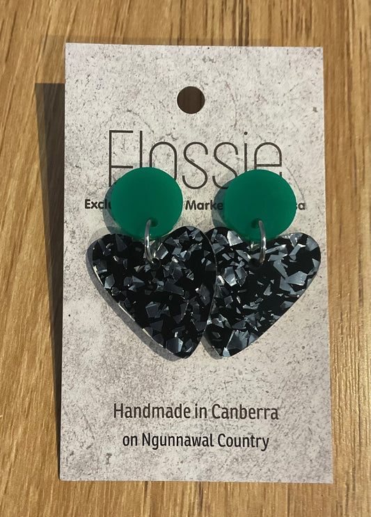 *Earrings Acrylic Heart Dangles