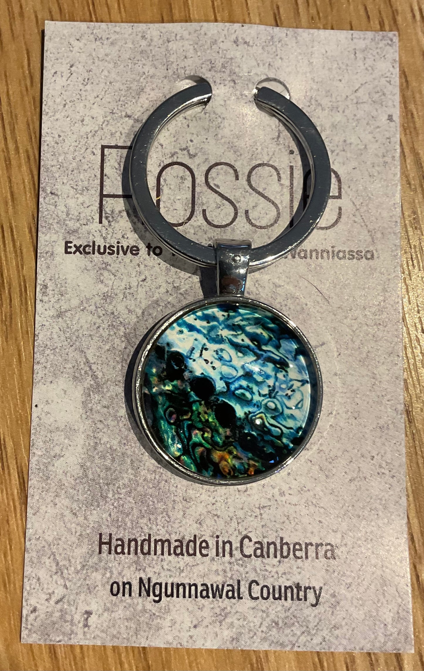 *Glass Dome Keychain Silver