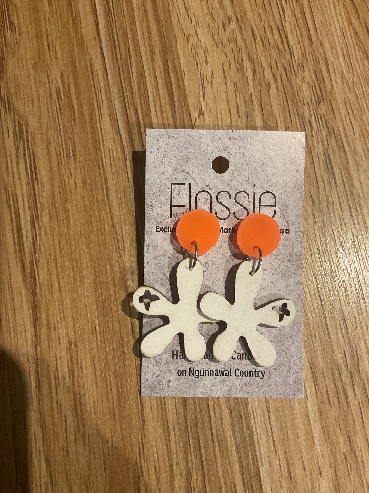 *Earrings Hand Painted Flower Dangles
