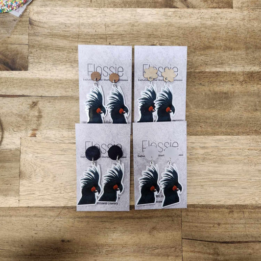 Earrings Black Cockatoo Dangles