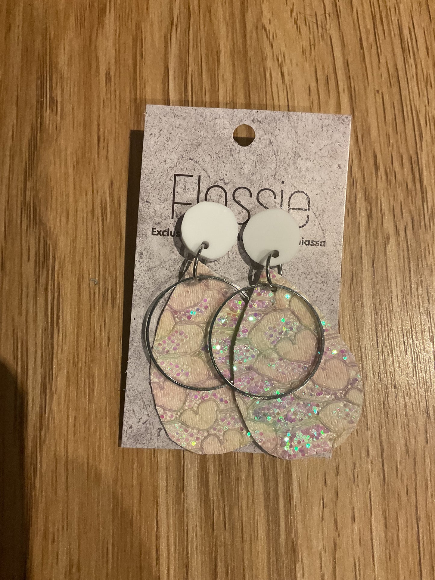 *Earrings Faux Leather Dangles Ring