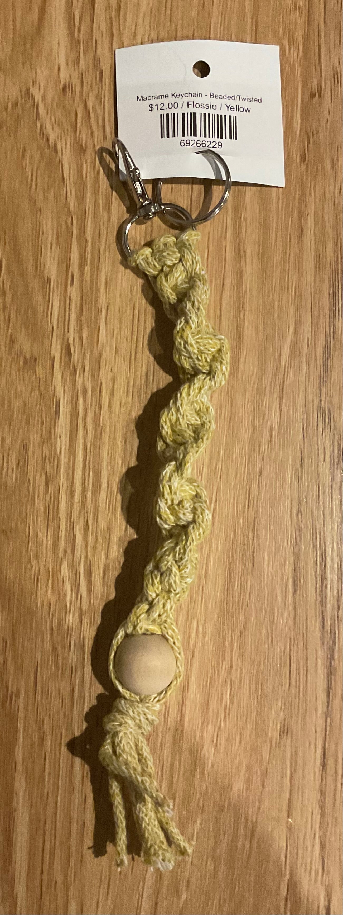 *Macrame Keychain Mustard Bead