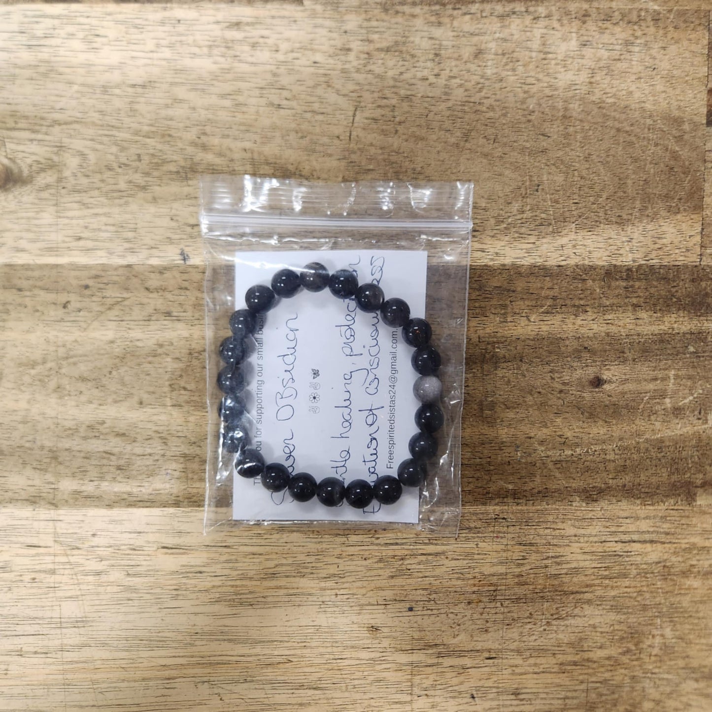 Beaded Bracelet - Silver Obsidian