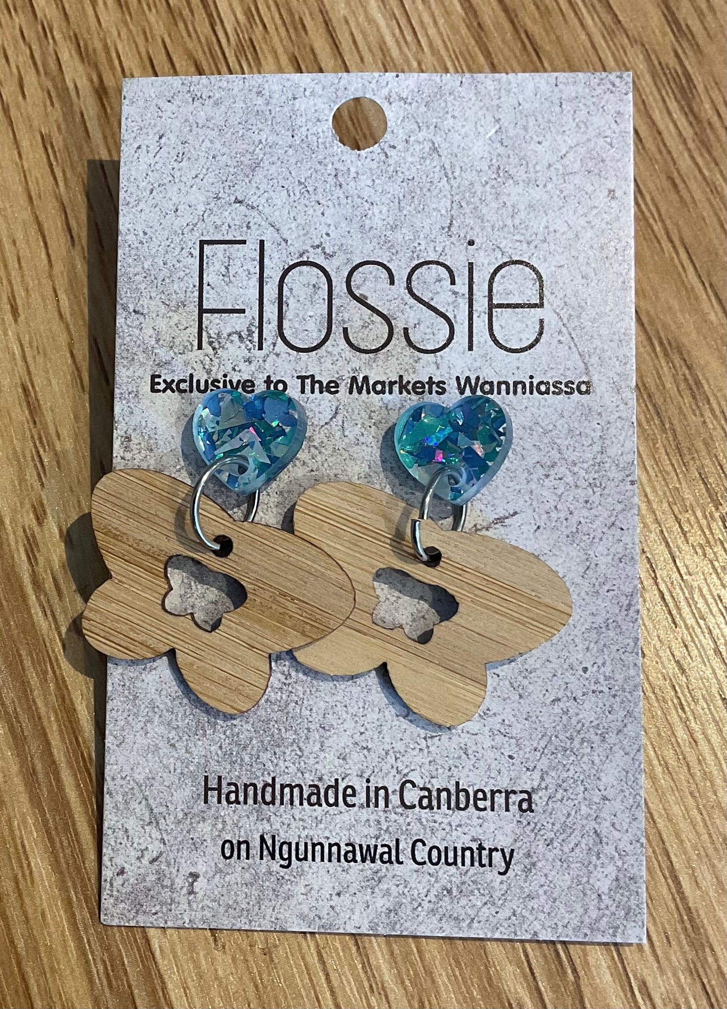 *Earrings Wooden Butterfly Dangles