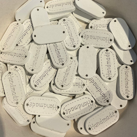 *Loose Buttons - Wooden White "Handmade"