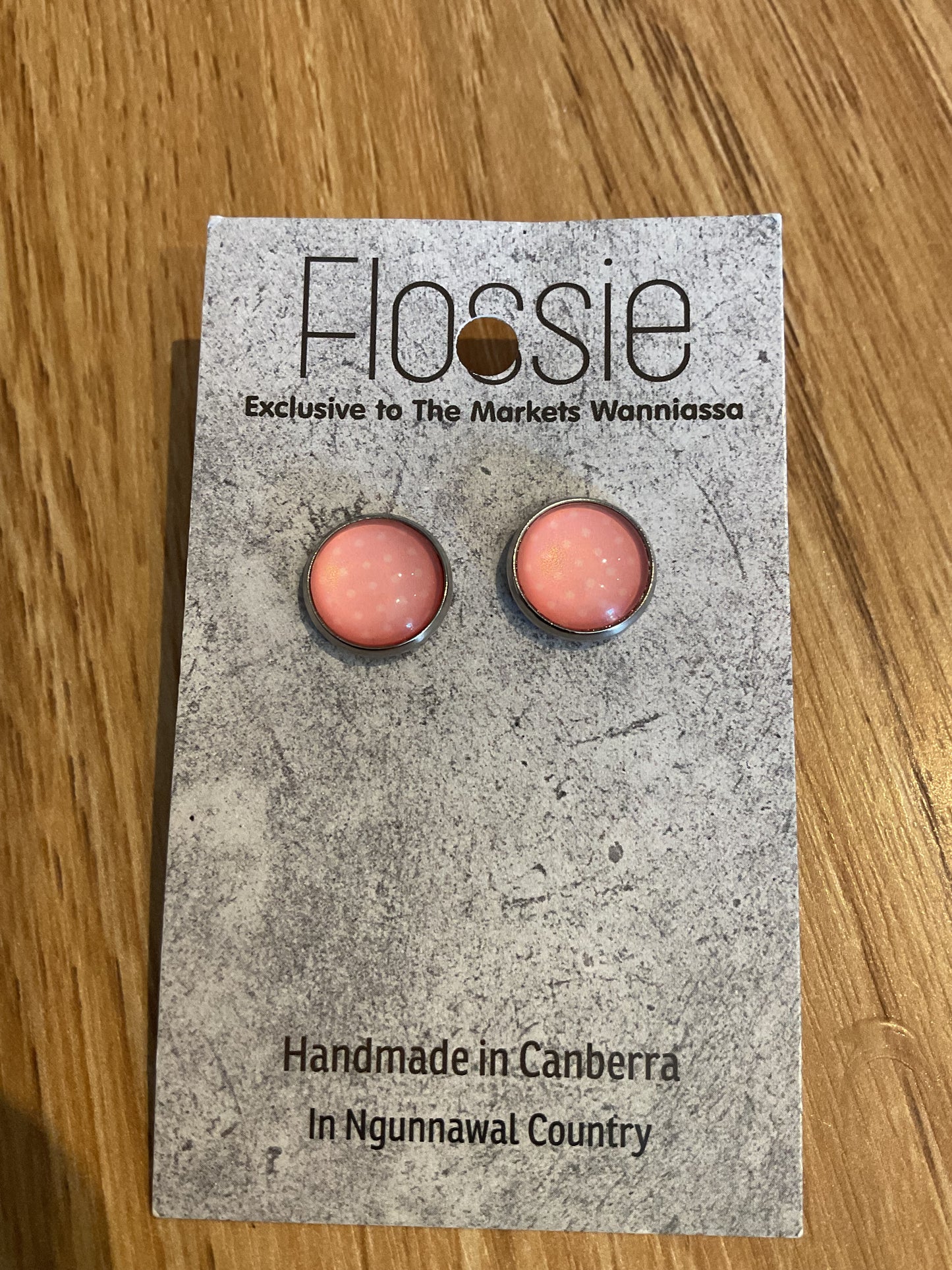 *Earrings Glass Dome Studs Musk Spots