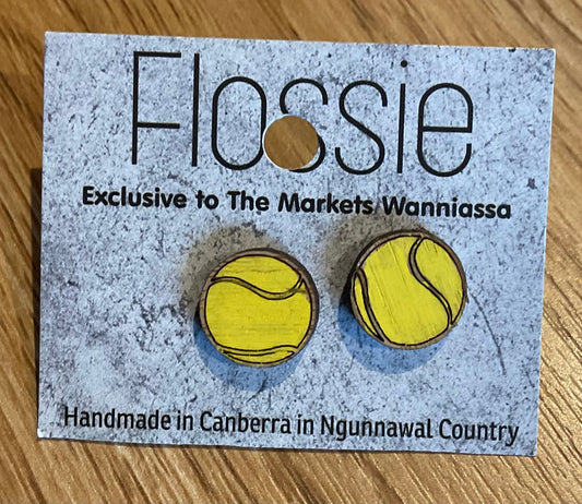 *Earrings Tennis Ball Studs