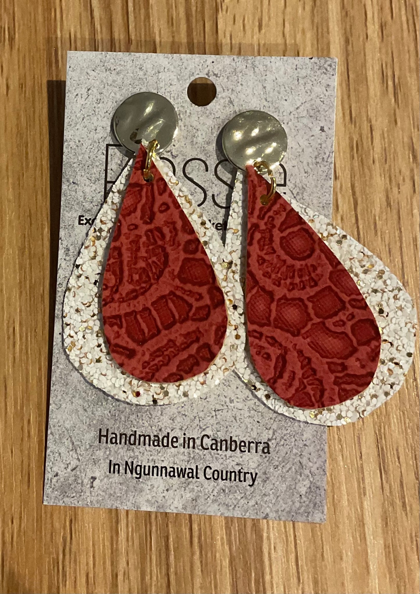 *Earrings Glitter and Embossed Dangles