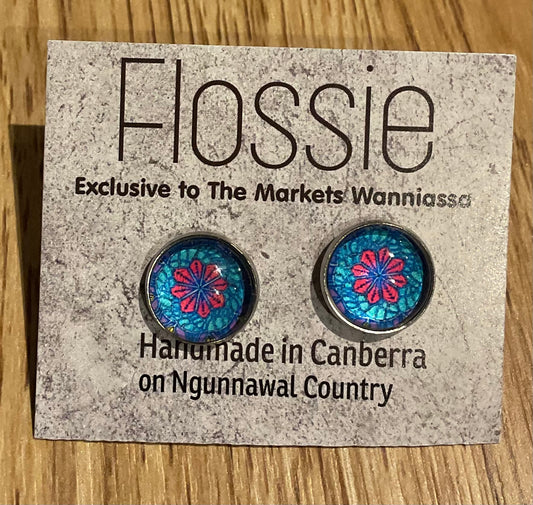 *Earrings Mandala Glass Studs
