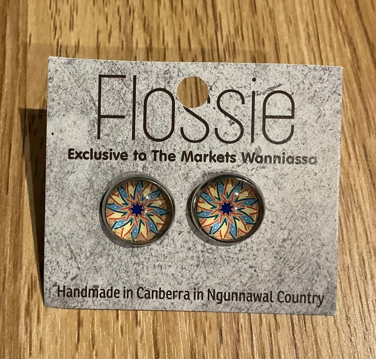 *Earrings Mandala Glass Studs