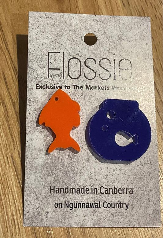 *Earrings Goldfish & Bowl Studs