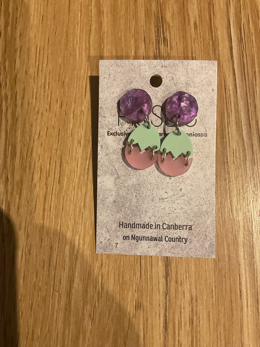 *Earrings Acrylic Egg Dangles
