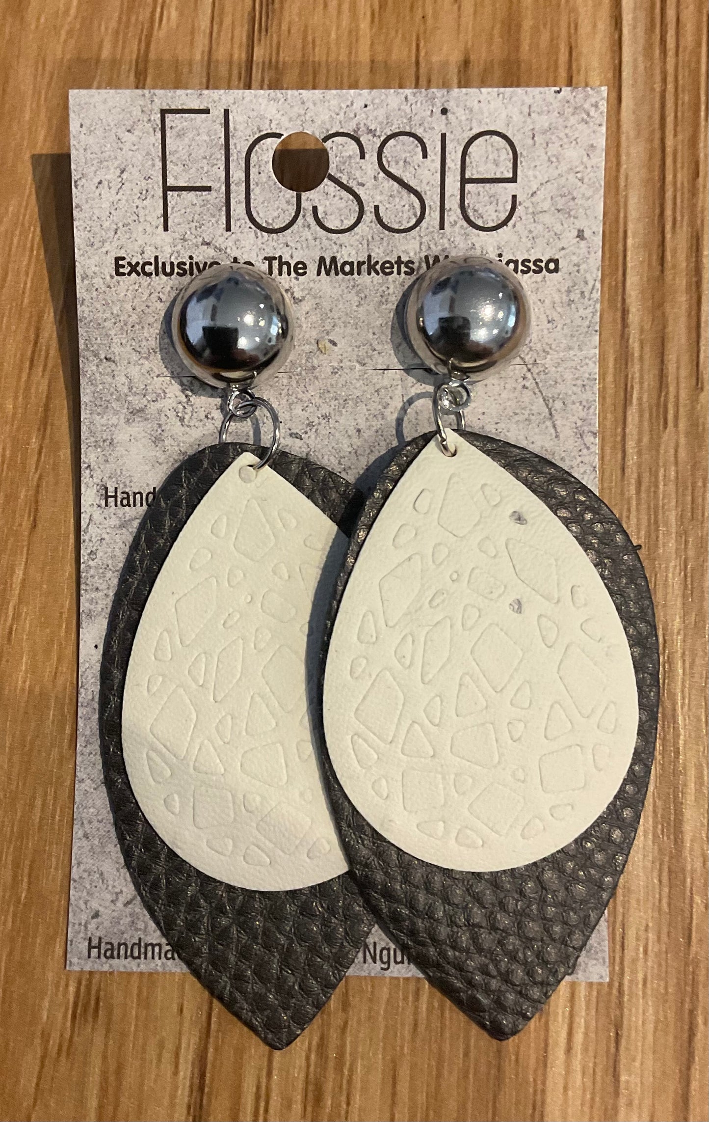 *Earrings Clip on Dangles Faux Leather