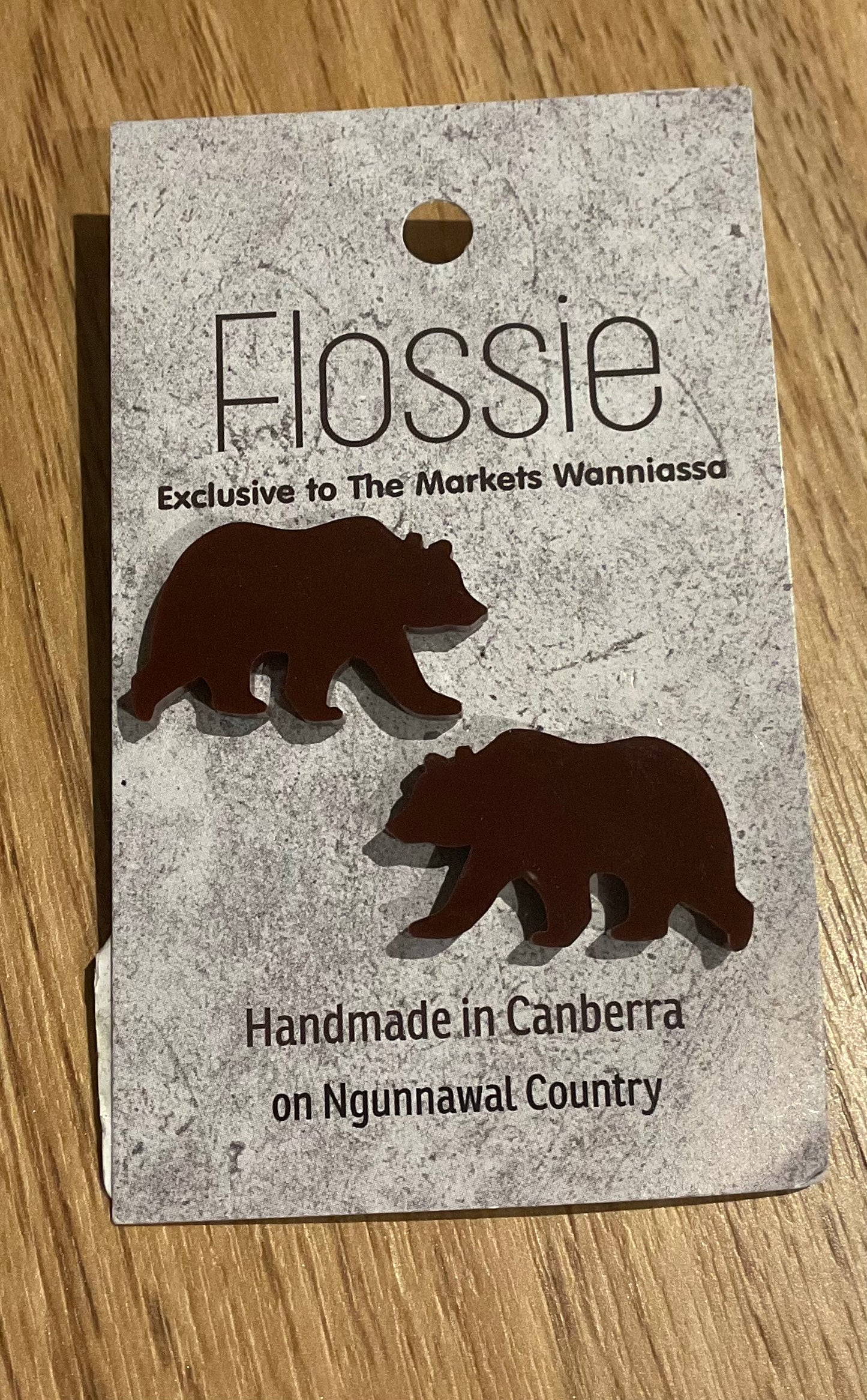*Earrings Big Brown Bear Studs