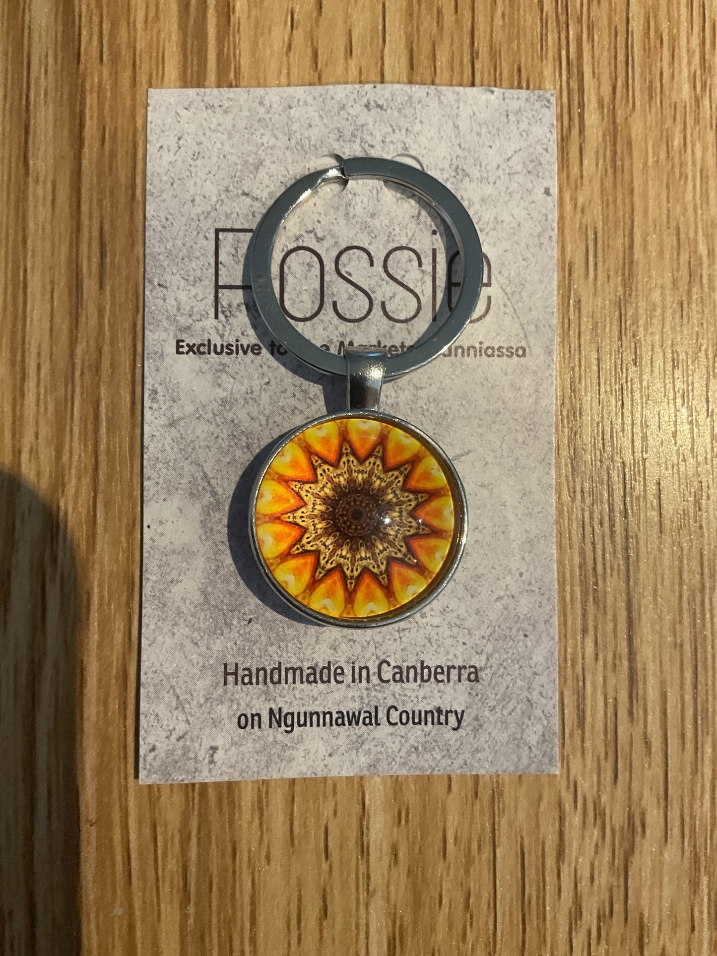 *Glass Dome Keychain Silver