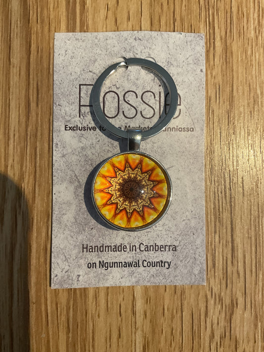 *Glass Dome Keychain Silver