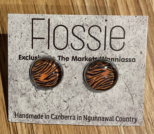 *Earrings Animal Print Tiger Studs