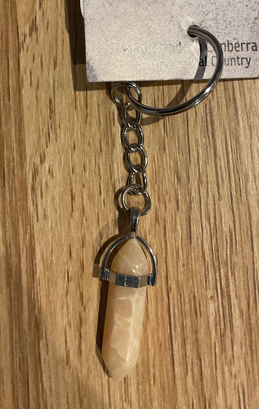 *Keychain -Crystal -Marble Cream