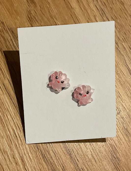 *Earrings Teeny Pink Shell Studs