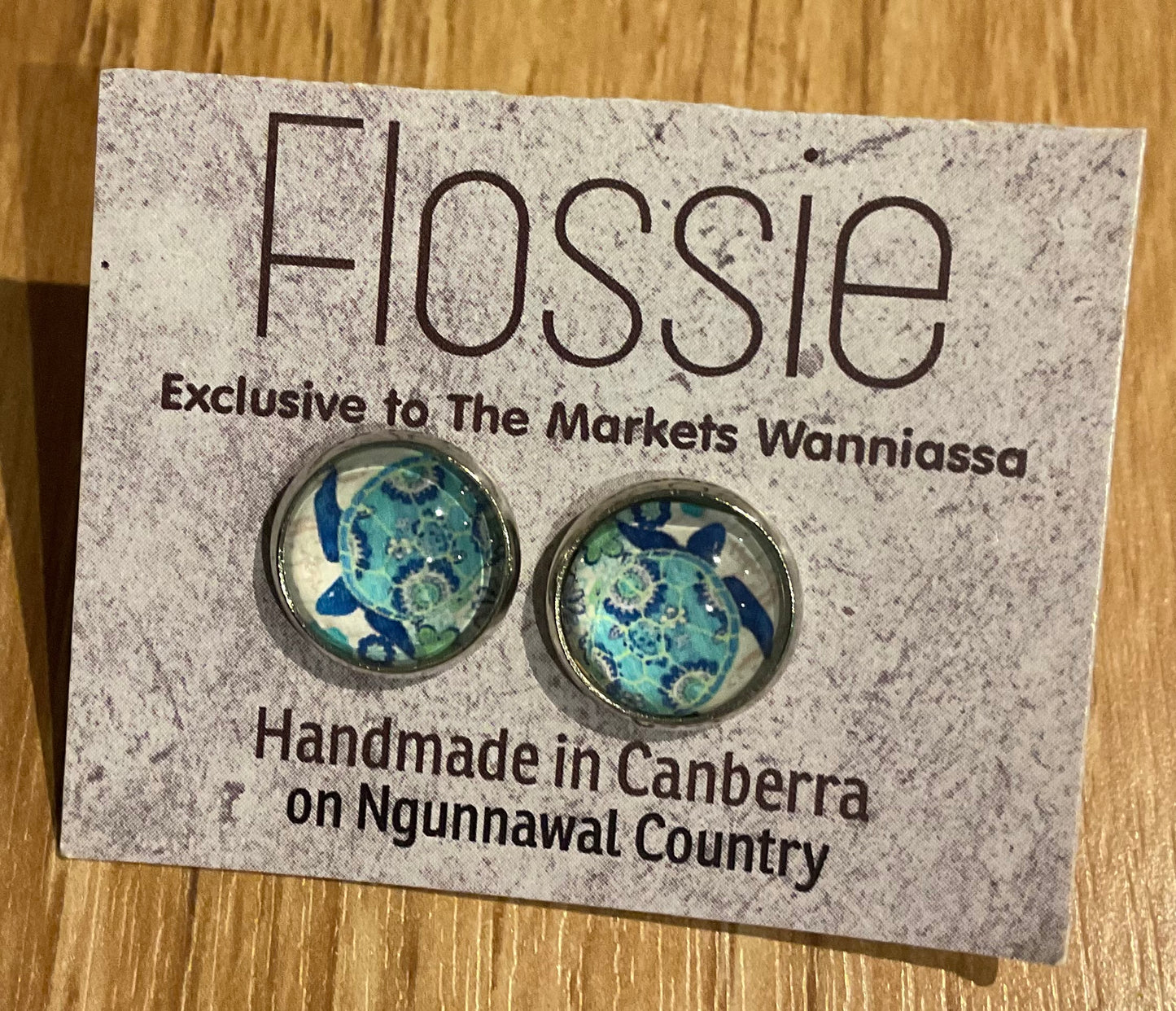 *Earrings Turtle Glass Studs