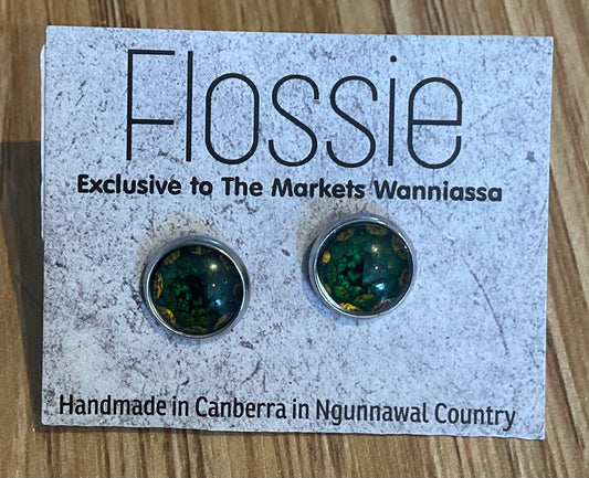 *Earrings Mandala Glass Dome Studs