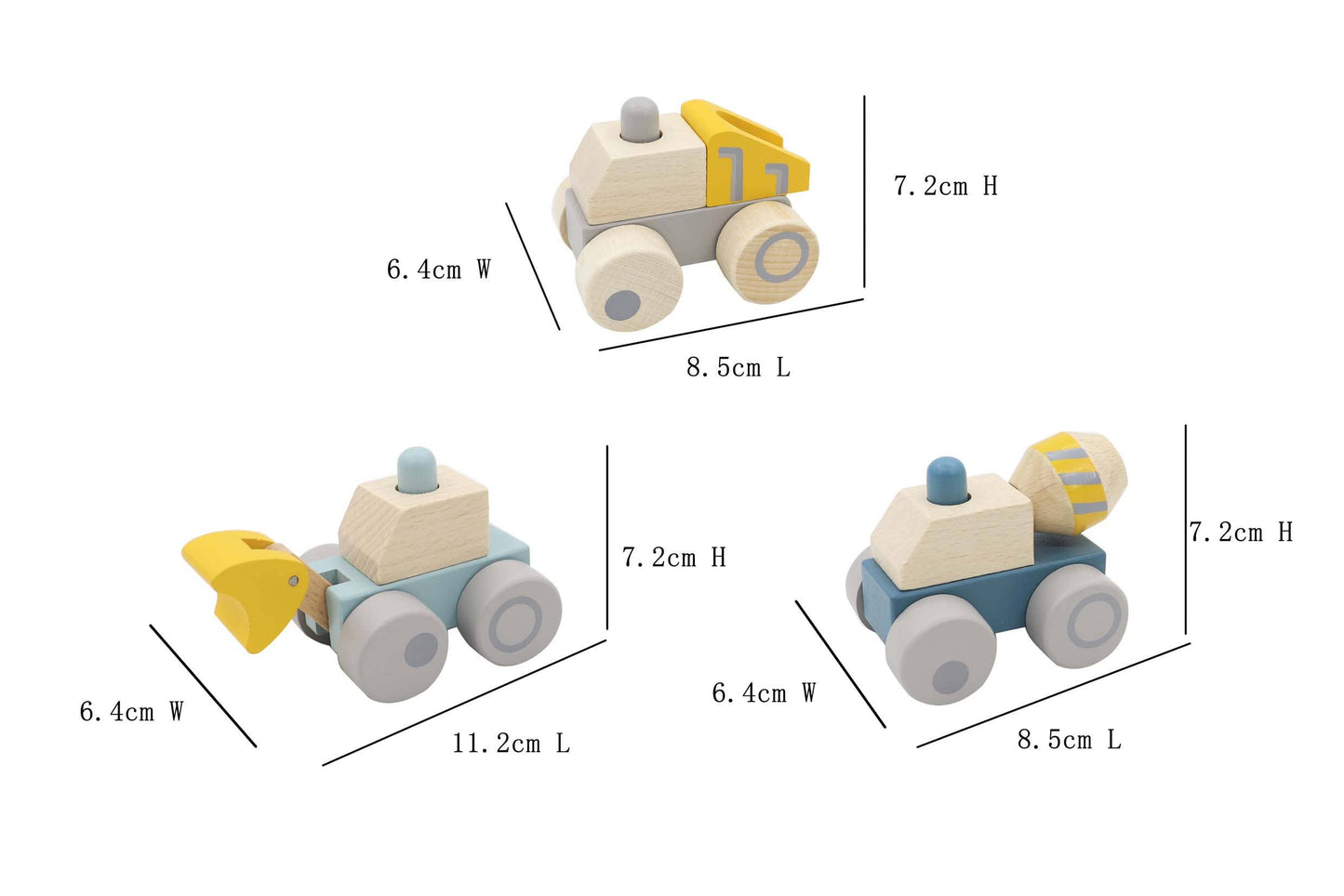Wooden Squeaky Trucks