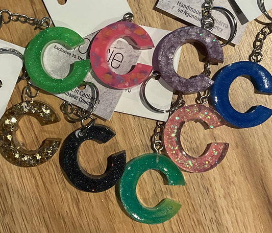 *Keychain Resin Letter C