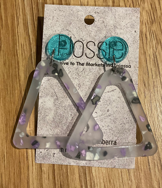 *Earrings Acrylic Large Triangle Dangles