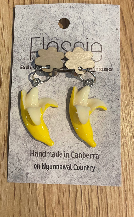 *Earrings Clip on Dangles Bananas