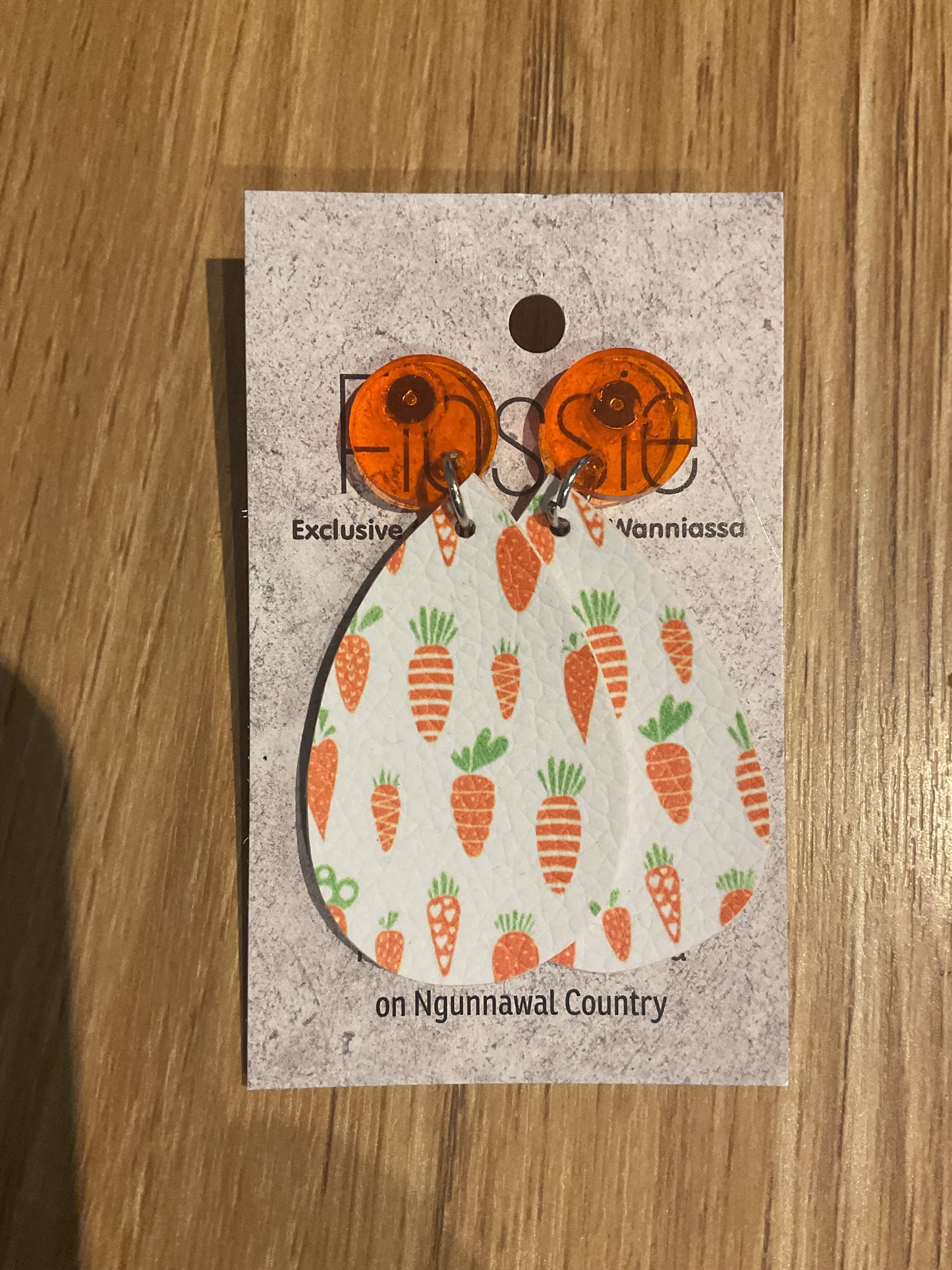 *Earrings Vinyl Carrot Dangles