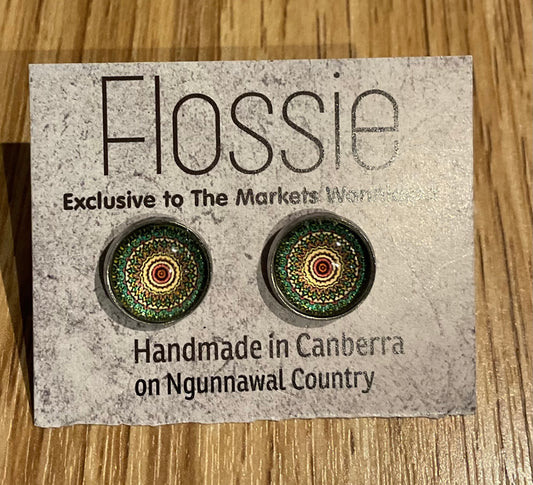 *Earrings Mandala Glass Studs