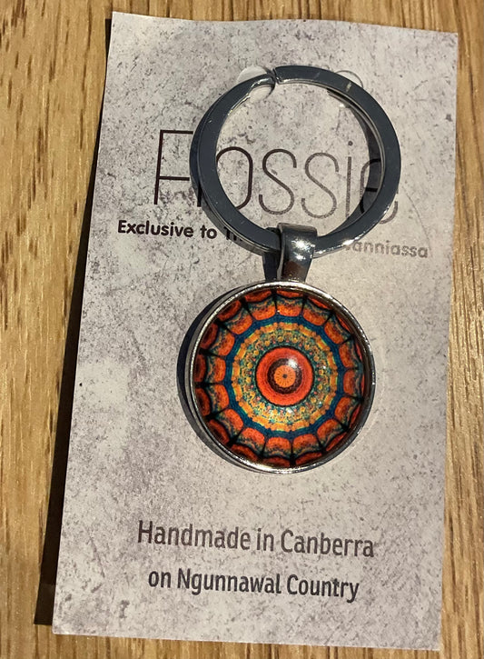 *Glass Dome Keychain Silver