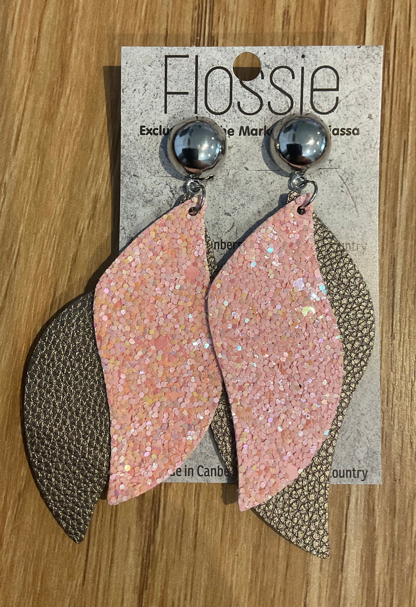 *Earrings Clip on Dangles Faux Leather