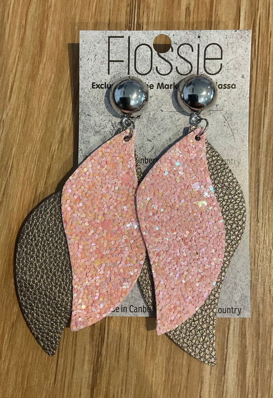 *Earrings Clip on Dangles Faux Leather