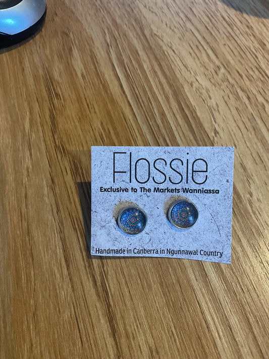 *Earrings Mandala Glass Dome Studs