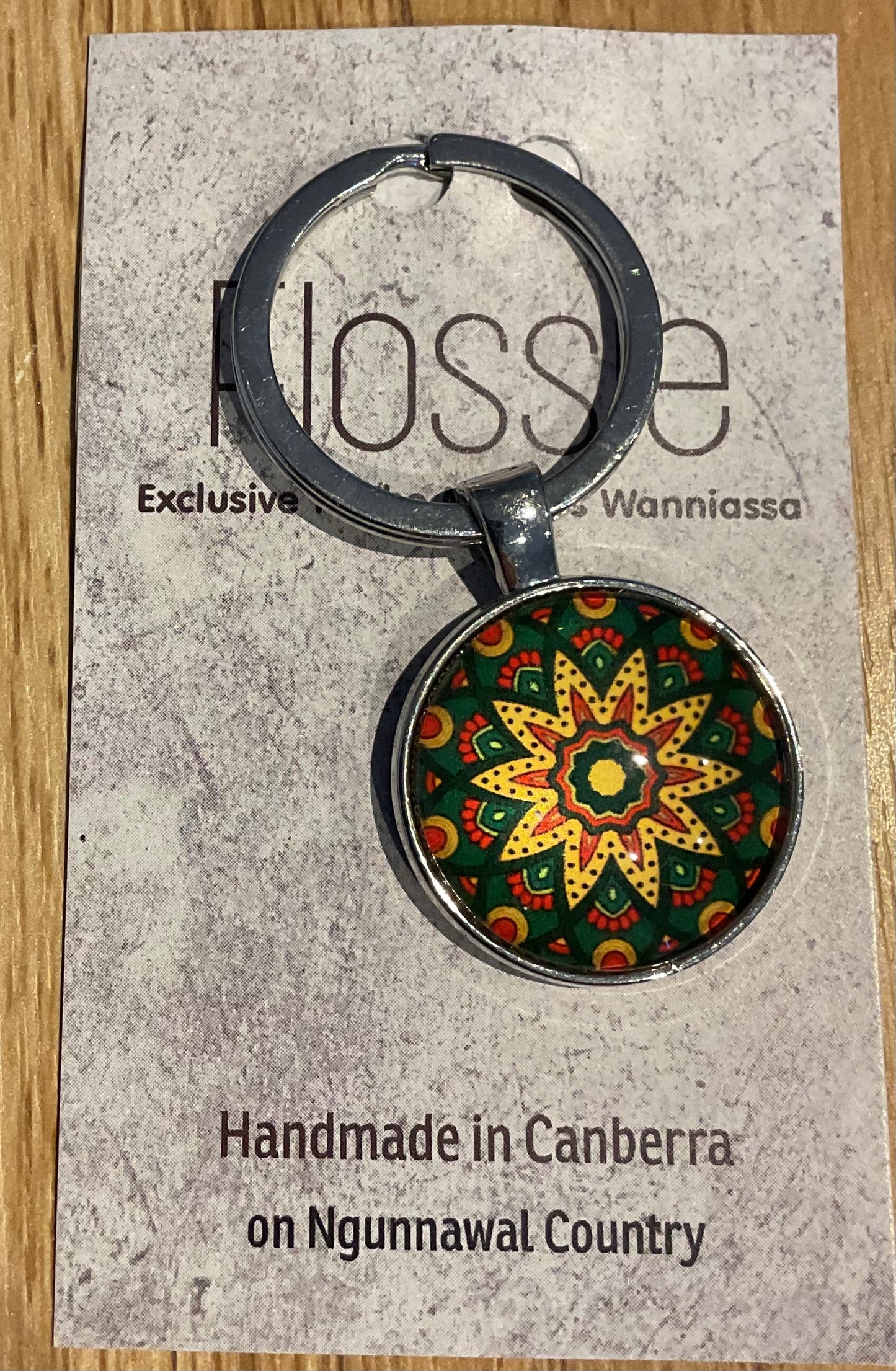 *Glass Dome Keychain Silver