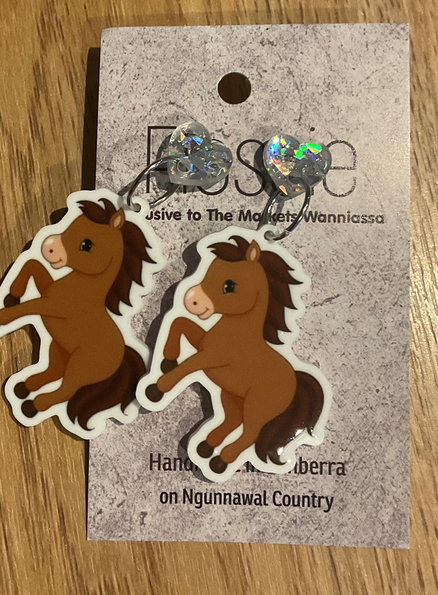 *Earrings Brown Pony Dangles