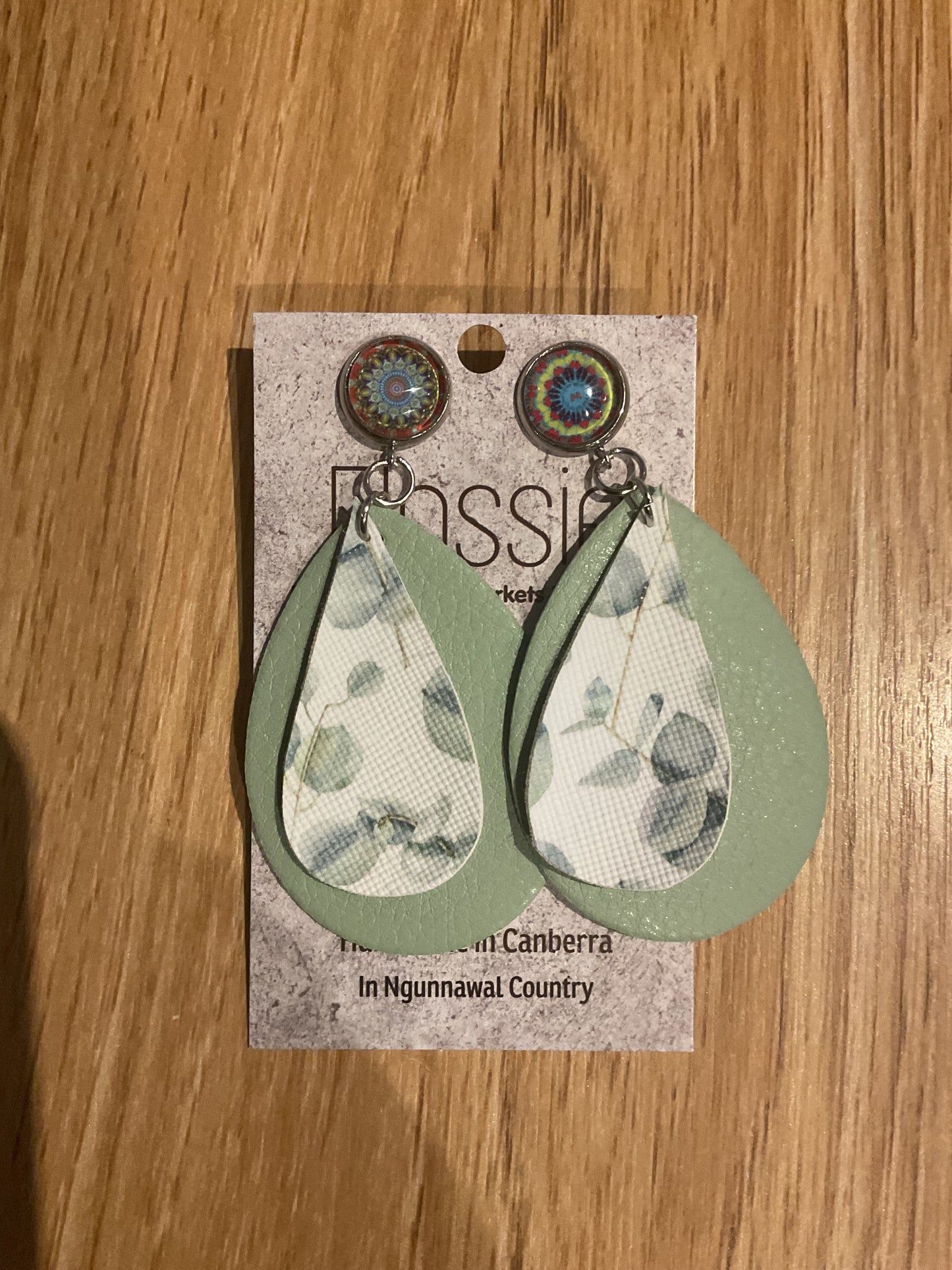*Earrings Faux Leather Dangles