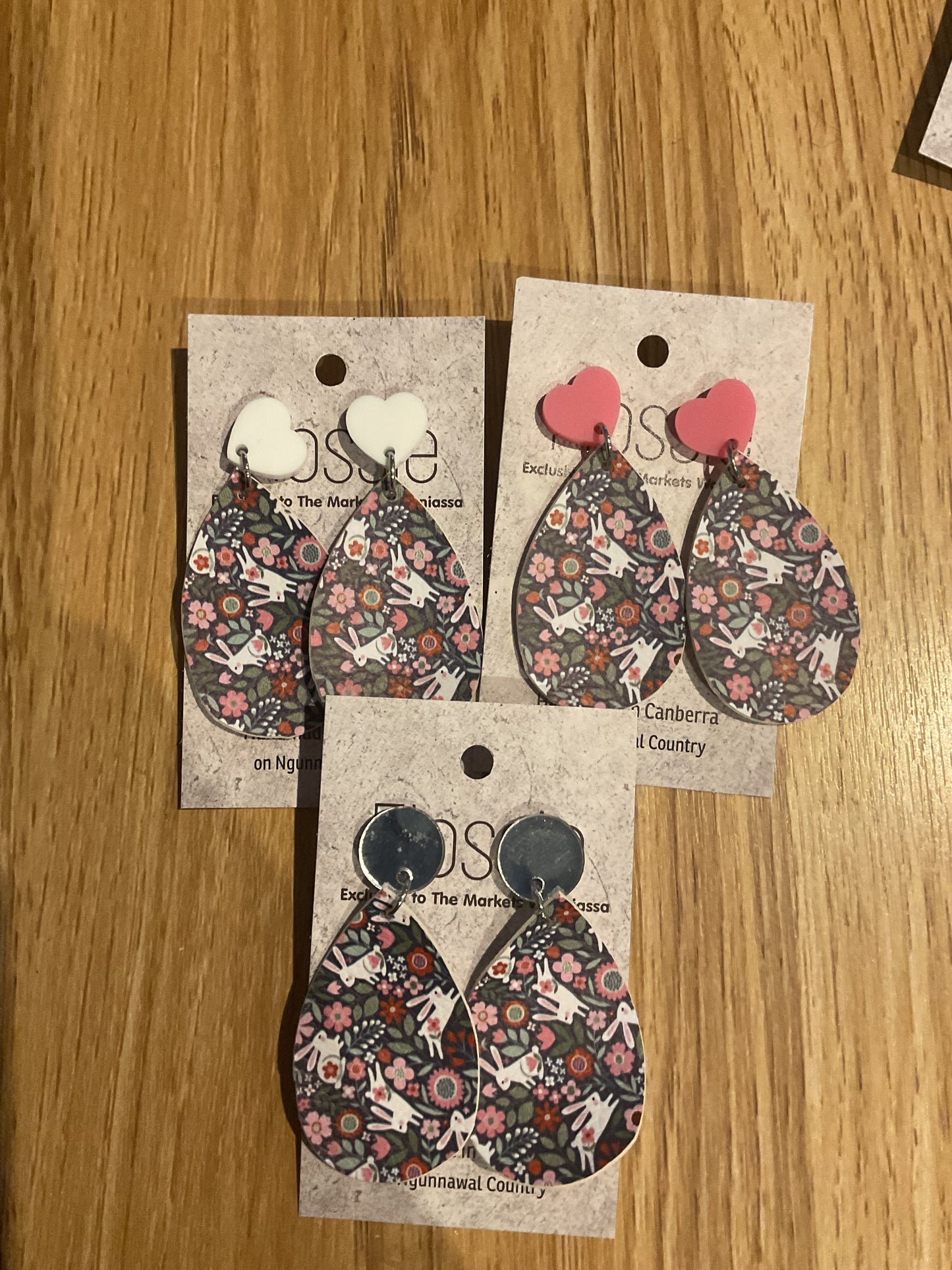 *Earrings Vinyl Easter Egg Print Dangles