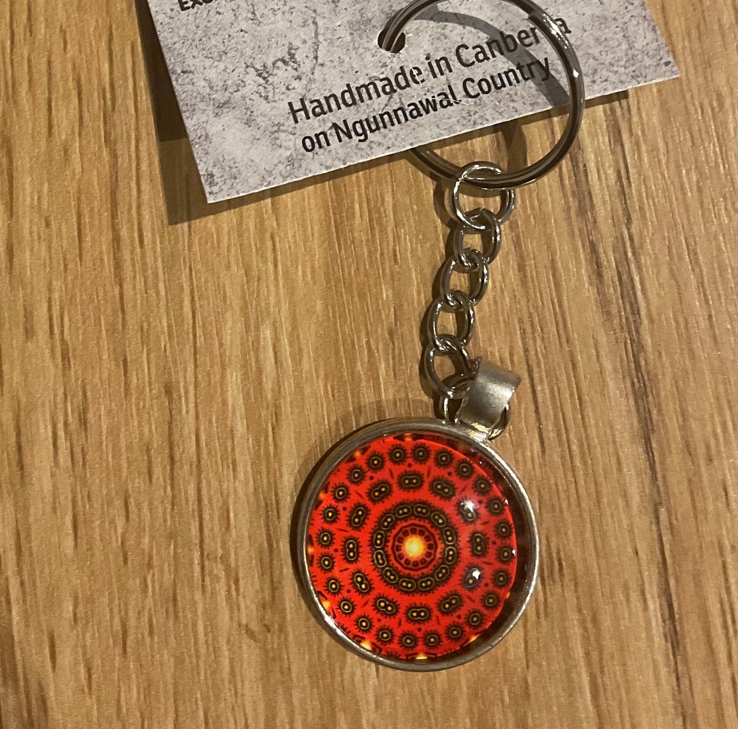 *Glass Dome Keychain Silver