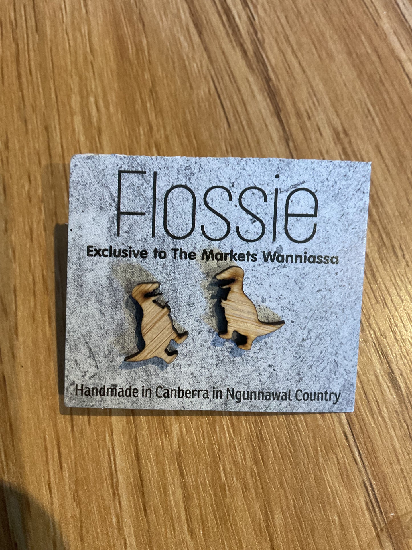 *Earrings Dinosaur Wooden Studs