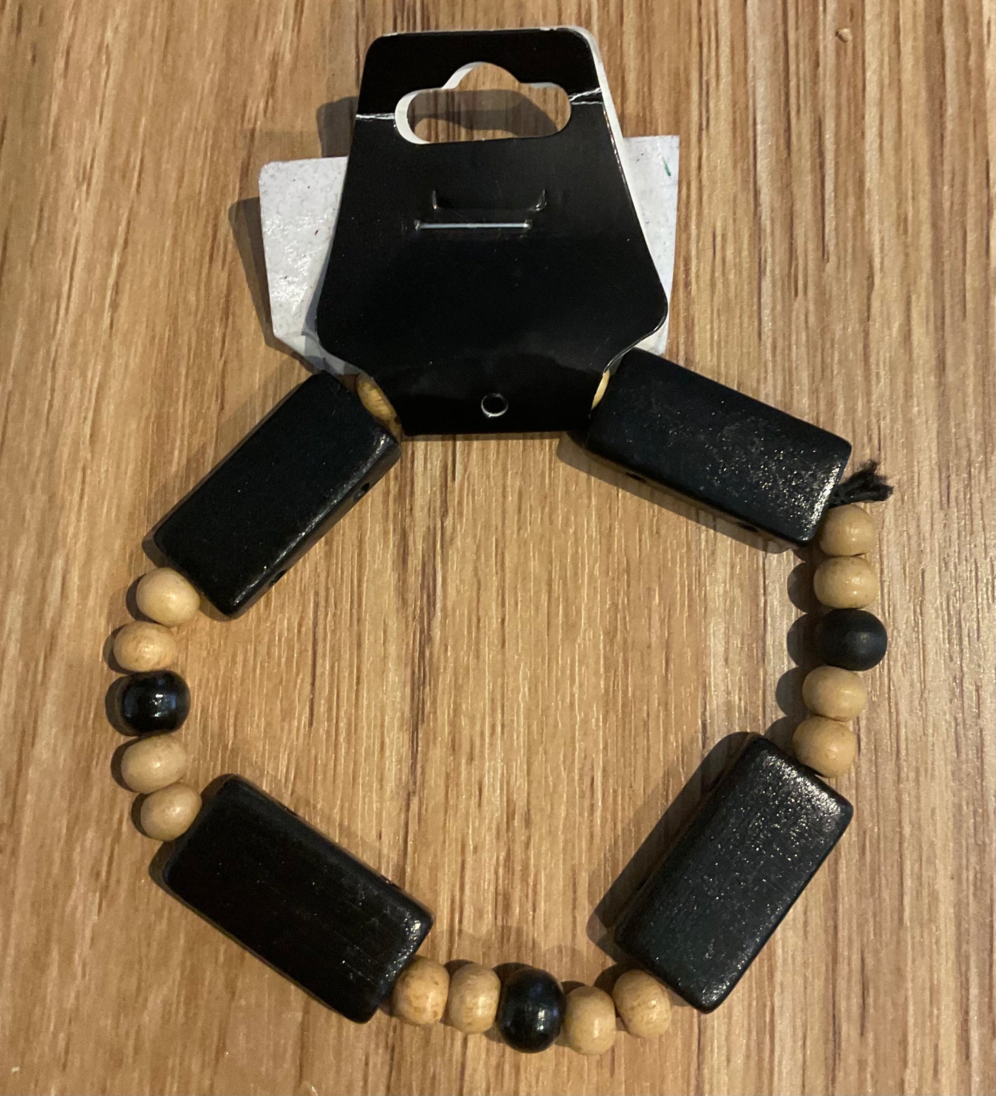 *Bracelet Wooden Beads Natural and Chunky Brown